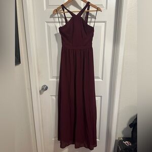 Lulus Maroon Halter Maroon Maxi Dress (worn once)